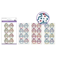 Gem Cupcake Stickers 3D 8pc