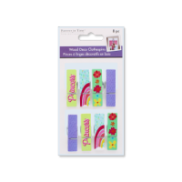 1.8 inch Wood Deco Clothespins X8 Princess