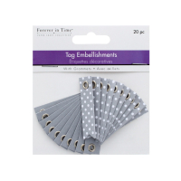 Silver tag embellishments pack of 20 for crafts
