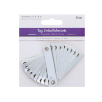 Platinum tag embellishments 20 piece pack