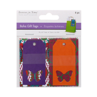 Boho butterfly gift tags in a six-pack