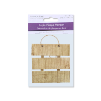 3"x6.4" Triple Plaque Sign Board Natural Wood