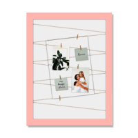 Pink string photo frame 40 x 50cm for versatile display