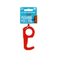 Red no touch retractable door opener