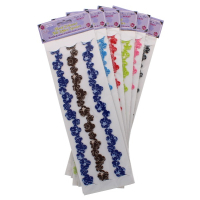 Floral embossed glitter border stickers 8 pack