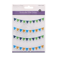 Handcrafted Glitter Stickers Pennant Banners 2D 3D