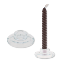 Clear glass taper candle holder