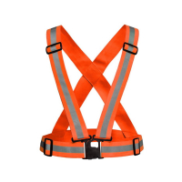 Adjustable reflective safety vest belt