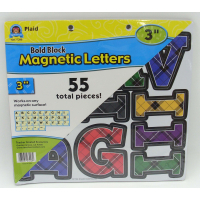 PLAID 3IN BOLD BLOCK MAGNETIC LETTERS 55PCS