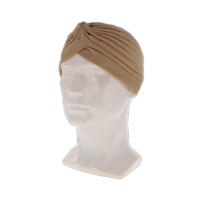 Beige ladies soft hair turban head wrap