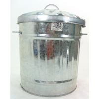 Mini galvanised steel dust bin