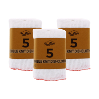 Pack of 5 double knit dish cloths for kitchen