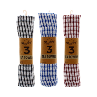 Tea Towels 3 Pack Assorted Colour