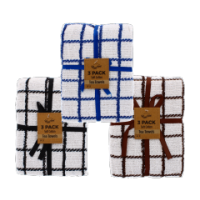 Soft Cotton Tea Towels 3 Pack Assorted