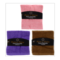 Face Flannel Cloth 4 Pack Assorted colours