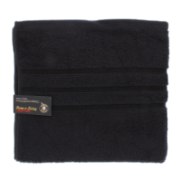 Black satin finish bath towels