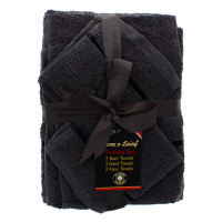 Charcoal Satin Towel Set 6 Piece