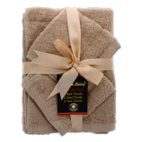 Satin Towel cream 6-piece towel set, bath, hand, face.
