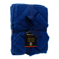Satin Towel Set Sapphire 6pcs including bath, hand, face