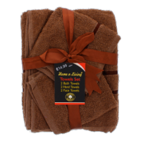 Cappuccino satin towel set, two bath, hand, face