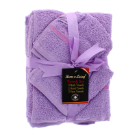Satin Towel Set Lilac 6pcs- 2 Bath/Hand/Face
