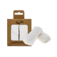 Two pack of soft cotton muslin facial cloths