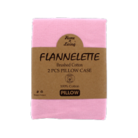 Pink flannelette pillow cases, 100% brushed cotton, pair