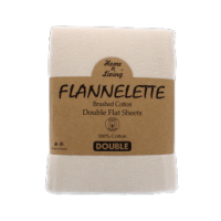 Beige flannelette double flat sheet, 100% brushed cotton