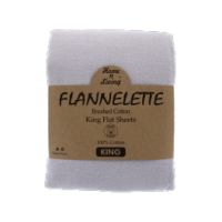 Silver flannelette king flat sheet 100% brushed cotton