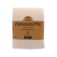 Beige flannelette king size flat sheet 100% brushed cotton