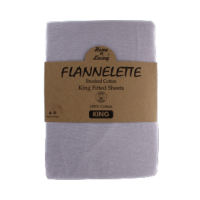 Silver flannelette 100% brushed cotton king size fitted sheet