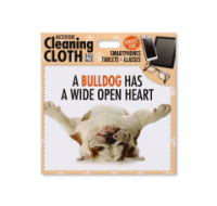 Soft microfibre cloths with bulldog print