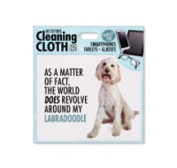 Microfibre cloth with a Labradoodle print
