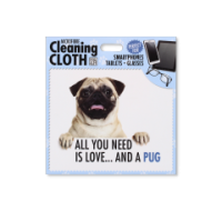 Soft Microfibre Cleaning Cloth with Pug Design