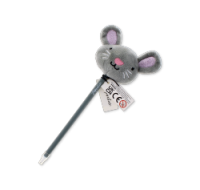 Adorable Fluffy Mouse Plush Black Ink Pen