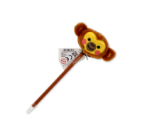 Adorable Fluffy Monkey Plush Black Ink Pen