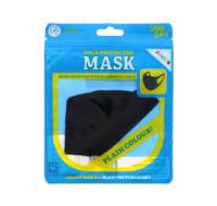 Junior black face mask with adjustable straps