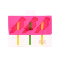 Pink Three Cavity Parrot Popsicle Mould