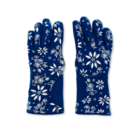 Floral Print Blue Oven Gloves