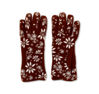 Small brown oven gloves for safe cooking