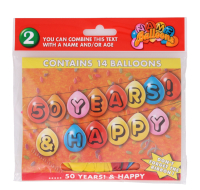 50 HAPPY YEARS! CELEBRATE WITH 14 CUSTOM BALLOONS
