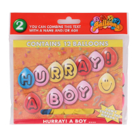 HURRAY A BOY 12 BALLOONS
