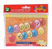 HURRAY A GIRL 13 BALLOONS