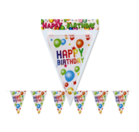 Happy B-Day Star and Balloon Print Birthday Banner