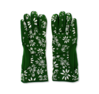 Small Green Floral Print Oven Gloves