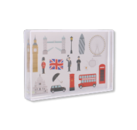 Oblong photo frame featuring London sights in water