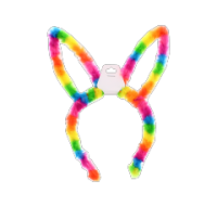 Colourful bunny ears headband, perfect for parties and events.