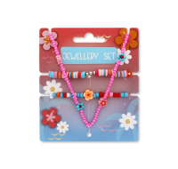 Kids Floral Beaded Jewellery Set   