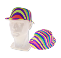 Rainbow Bowler Hat with vibrant striped design