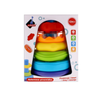 Place Colour Ring Stacking Pyramid toy assorted colours